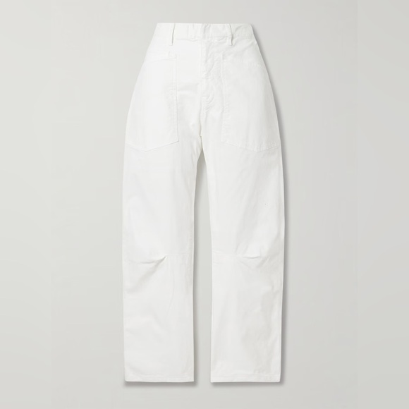 Nili Lotan white Shon tapered barrel ankle trouser pants - size 10 (Medium) - Picture 5 of 8